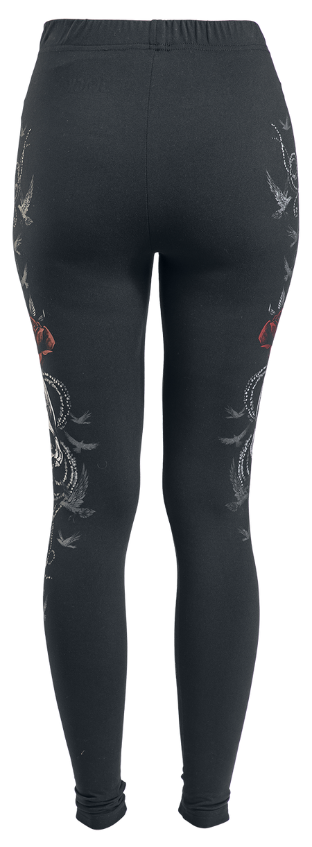 Legging  de Black Premium by EMP - Leggings With Skull And Roses Print - S à XXL - pour Femme - noir - Black Premium by EMP - View 2