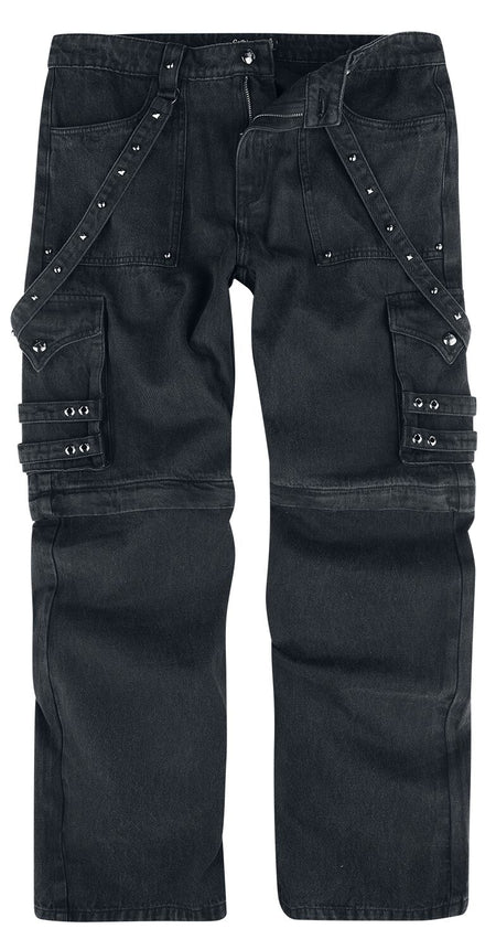 Jean  de Gothicana by EMP - Jetarel - W32L34 à W34L34 - pour Homme - noir - Gothicana by EMP