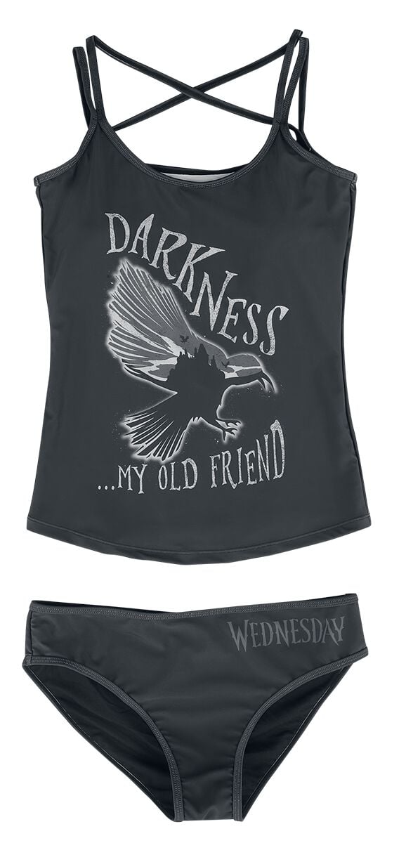 Bikini Gothic de Wednesday - Darkness... My Old Friend - S à 3XL - pour Femme - noir - Wednesday