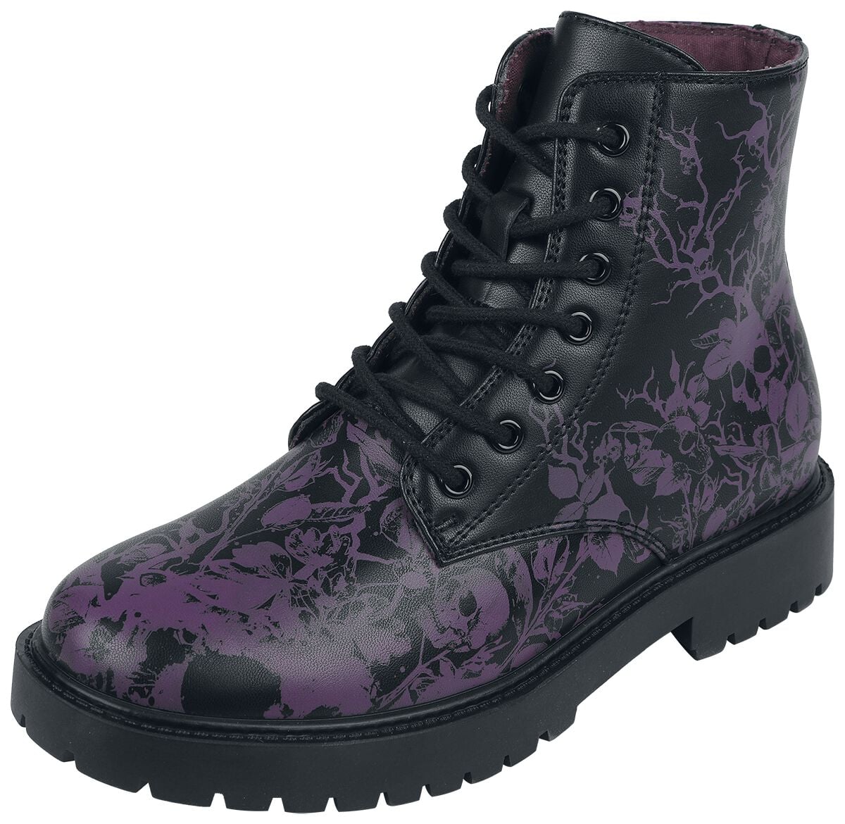 Bottes  de Black Premium by EMP - Bottes avec motif crâne fleuri - EU37 à EU41 - pour Femme - noir - Black Premium by EMP