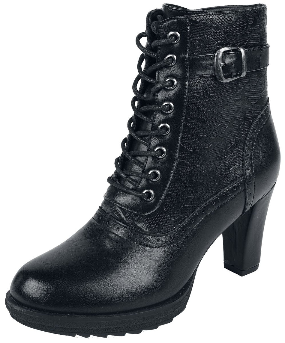 Talons hauts  de Gothicana by EMP - Lace-Up Boots With Ornaments - EU37 à EU41 - pour Femme - noir - Gothicana by EMP