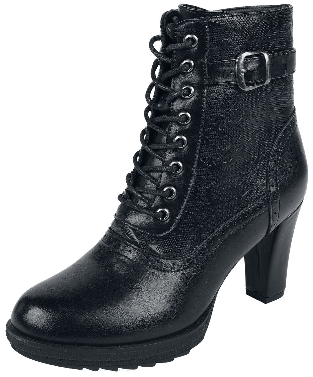 Talons hauts  de Gothicana by EMP - Lace-Up Boots With Ornaments - EU37 à EU41 - pour Femme - noir - Gothicana by EMP