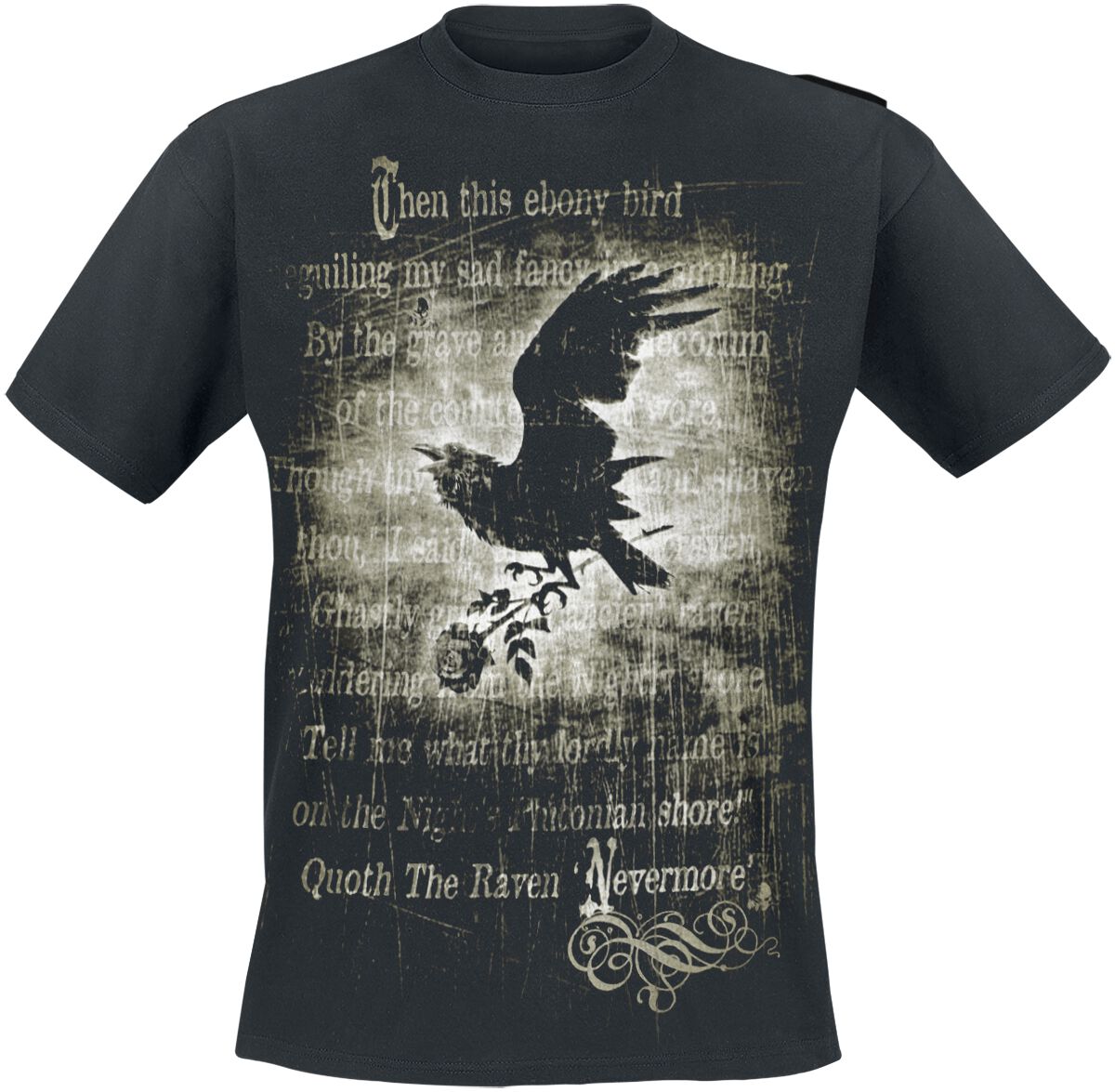 T-Shirt Manches courtes Gothic de Alchemy England - Nevermore - L à 4XL - pour Homme - noir - Alchemy England