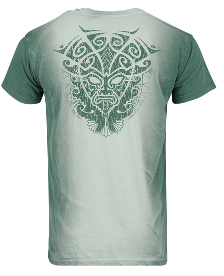 T-Shirt Manches courtes  de Outer Vision - Aztec Mask Tattoo - S à 4XL - pour Homme - blanc/turquoise - Outer Vision - View 2