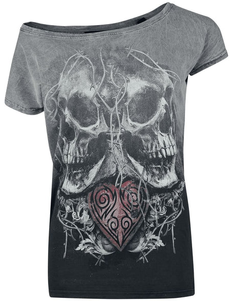 T-Shirt Manches courtes  de Alchemy England - Shared Heart - S à 4XL - pour Femme - gris - Alchemy England