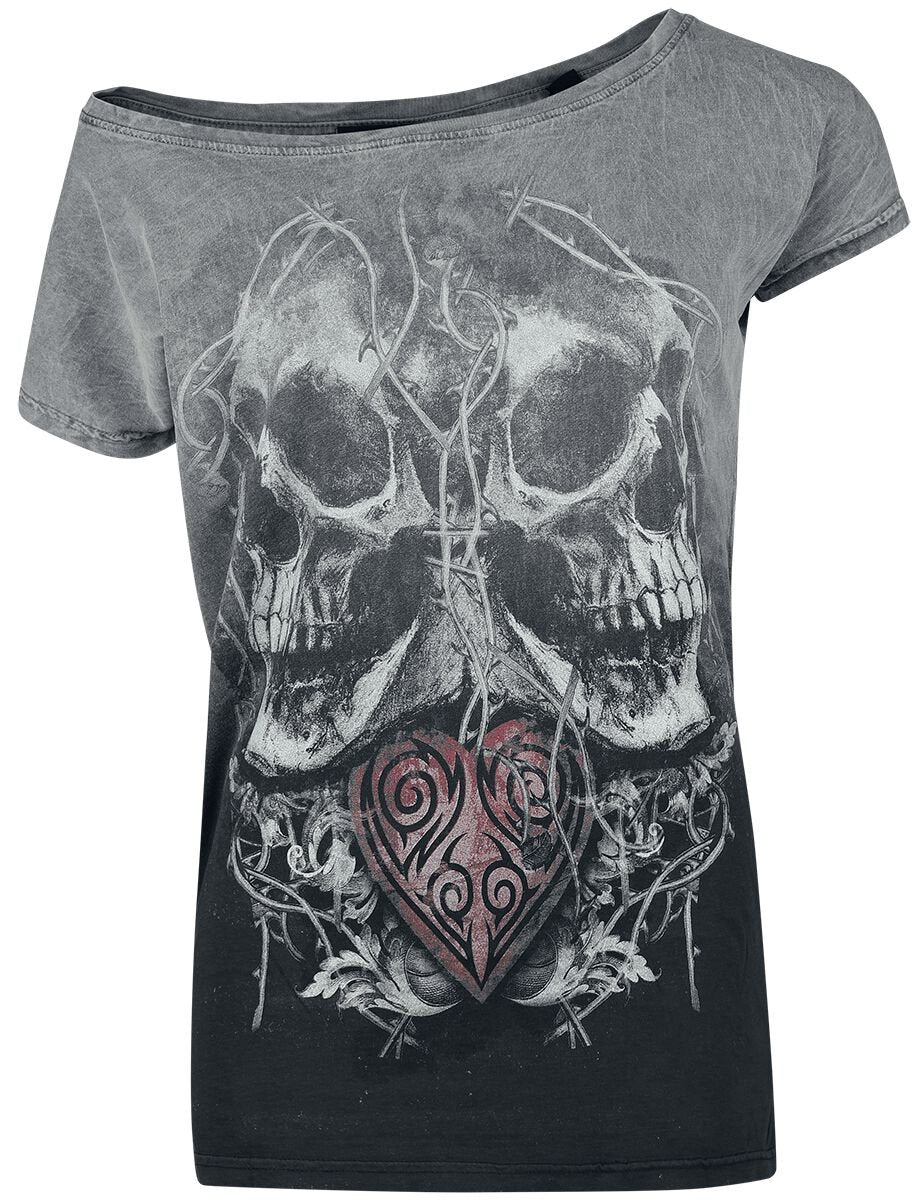 T-Shirt Manches courtes  de Alchemy England - Shared Heart - S à 4XL - pour Femme - gris - Alchemy England