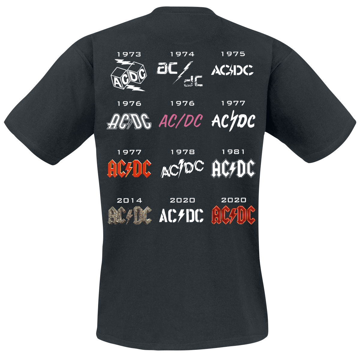 T-Shirt Manches courtes  de AC/DC - 50 Years Logo History - S à 5XL - pour Homme - noir - AC/DC - View 2