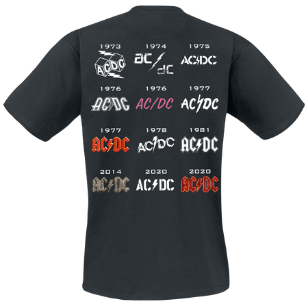 T-Shirt Manches courtes  de AC/DC - 50 Years Logo History - S à 5XL - pour Homme - noir - AC/DC - View 2