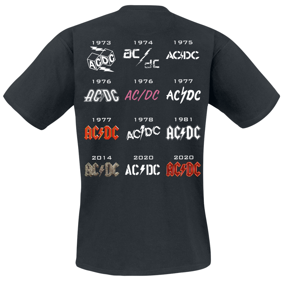 T-Shirt Manches courtes  de AC/DC - 50 Years Logo History - S à 5XL - pour Homme - noir - AC/DC - View 2