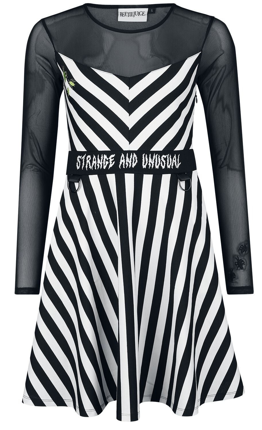 Robe courte  de Beetlejuice - M - pour Femme - noir/blanc - Beetlejuice