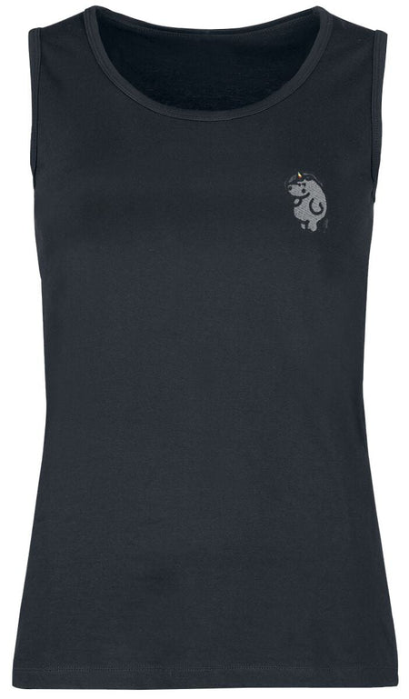 Débardeur Unicorn de Chubby Unicorn - Grummeleinhorn - S à XXL - pour Femme - noir - Chubby Unicorn