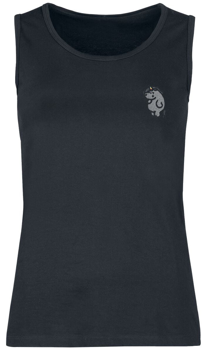 Débardeur Unicorn de Chubby Unicorn - Grummeleinhorn - S à XXL - pour Femme - noir - Chubby Unicorn