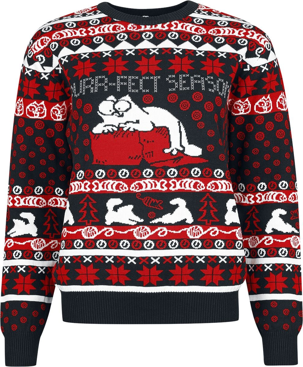 Pull de Noël  de Simon's Cat - Simon`s Cat - Karton - S à 3XL - pour Femme - multicolore - Simon's Cat