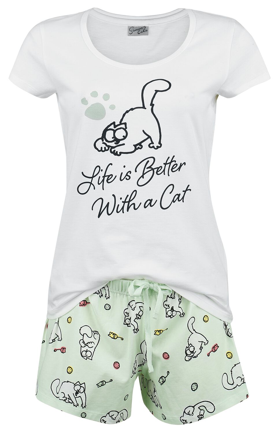 Pyjama  de Simon's Cat - Life Is Better With A Cat. - S à 3XL - pour Femme - multicolore - Simon's Cat