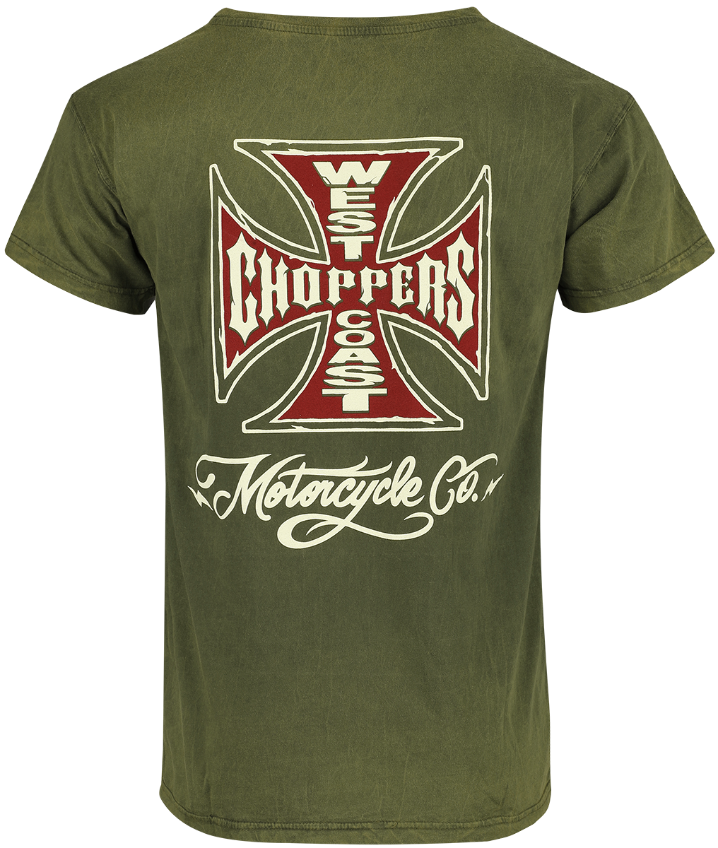 T-Shirt Manches courtes  de West Coast Choppers - WCC Motorcycle Co. - Vintage Green Wash - S à 3XL - pour Homme - vert - West Coast Choppers - View 2
