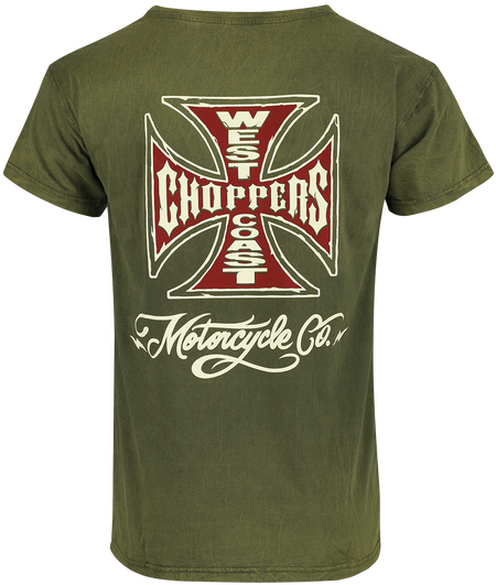 T-Shirt Manches courtes  de West Coast Choppers - WCC Motorcycle Co. - Vintage Green Wash - S à 3XL - pour Homme - vert - West Coast Choppers - View 2