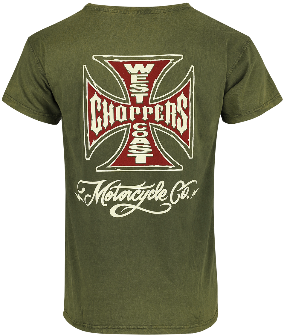 T-Shirt Manches courtes  de West Coast Choppers - WCC Motorcycle Co. - Vintage Green Wash - S à 3XL - pour Homme - vert - West Coast Choppers - View 2