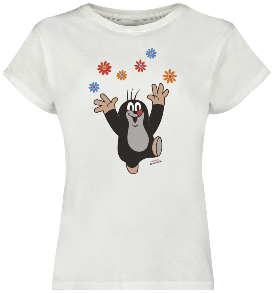 T-Shirt Manches courtes  de The Little Mole - T-Shirt Petite Taupe avec des Fleurs - S à 3XL - pour Femme - multicolore - The Little Mole