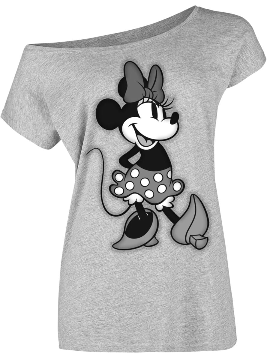 T-Shirt Manches courtes Disney de Mickey & Minnie Mouse - Minnie Mouse - Beauty - S à 3XL - pour Femme - gris - Mickey & Minnie Mouse