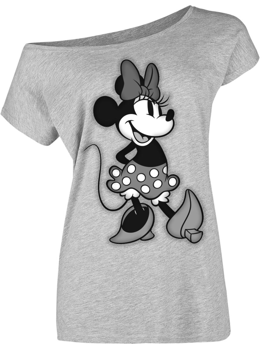 T-Shirt Manches courtes Disney de Mickey & Minnie Mouse - Minnie Mouse - Beauty - S à 3XL - pour Femme - gris - Mickey & Minnie Mouse