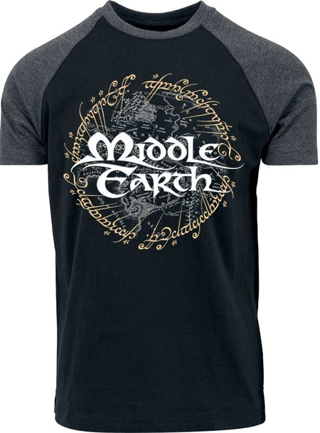 T-Shirt Manches courtes  de Le Seigneur Des Anneaux - Middle Earth - M à XXL - pour Homme - anthracite/noir - Le Seigneur Des Anneaux