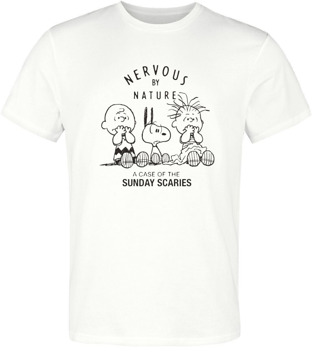 T-Shirt Manches courtes  de Snoopy - Nervous By Nature A Case Of The Sunday Scaries - S à 3XL - pour Homme - blanc - Snoopy