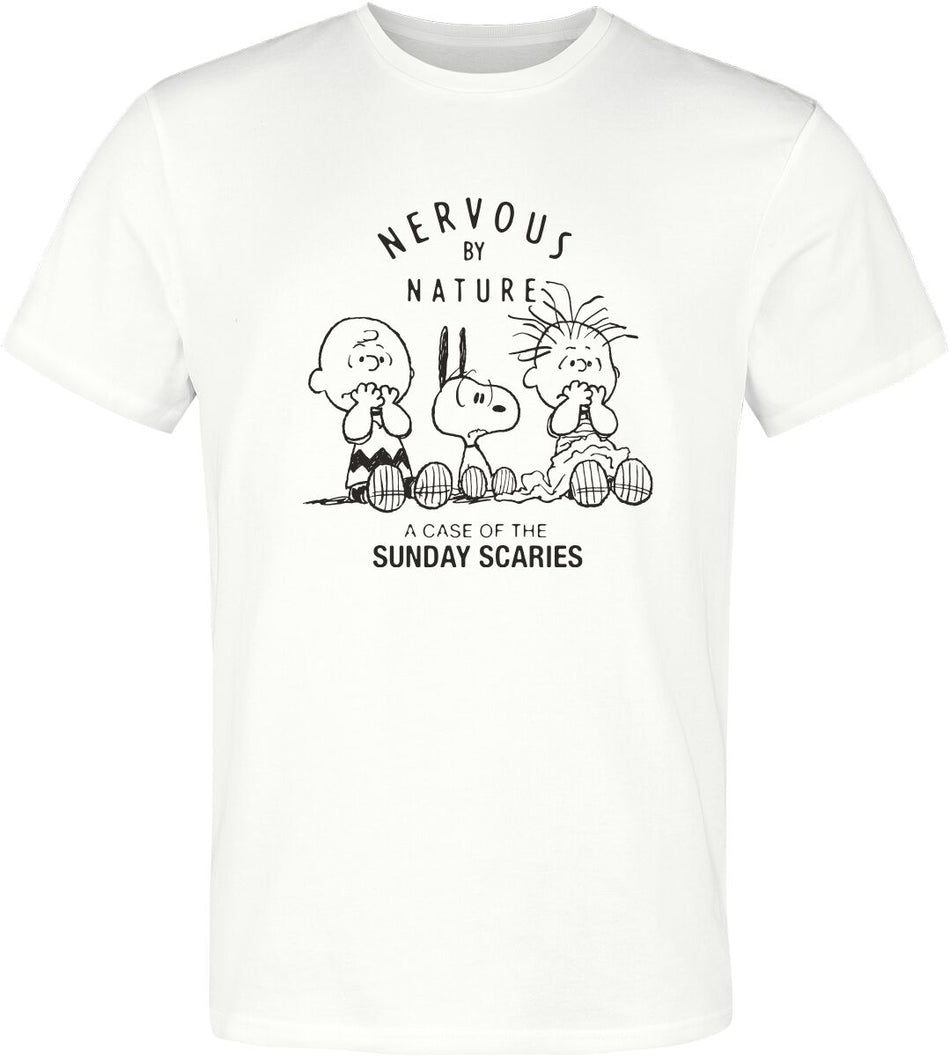 T-Shirt Manches courtes  de Snoopy - Nervous By Nature A Case Of The Sunday Scaries - S à 3XL - pour Homme - blanc - Snoopy