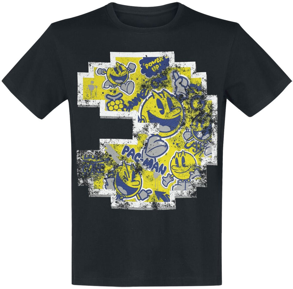 T-Shirt Manches courtes Gaming de Pac-Man - Pixel - S à XXL - pour Homme - noir - Pac-Man