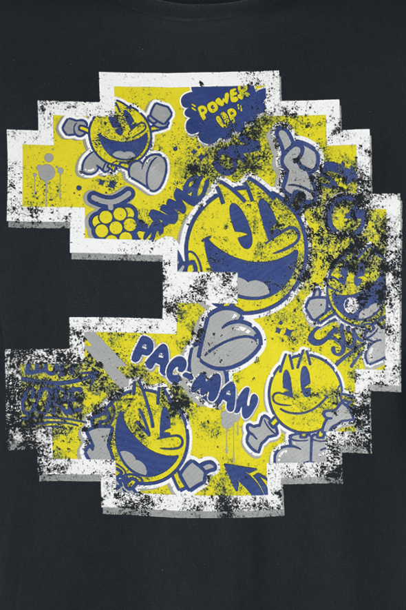 T-Shirt Manches courtes Gaming de Pac-Man - Pixel - S à XXL - pour Homme - noir - Pac-Man - View 2