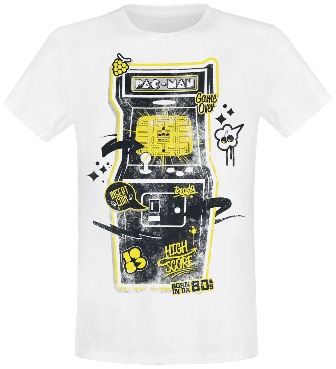 T-Shirt Manches courtes Gaming de Pac-Man - Arcade Classic - S à XXL - pour Homme - blanc - Pac-Man