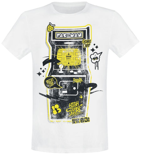 T-Shirt Manches courtes Gaming de Pac-Man - Arcade Classic - S à XXL - pour Homme - blanc - Pac-Man