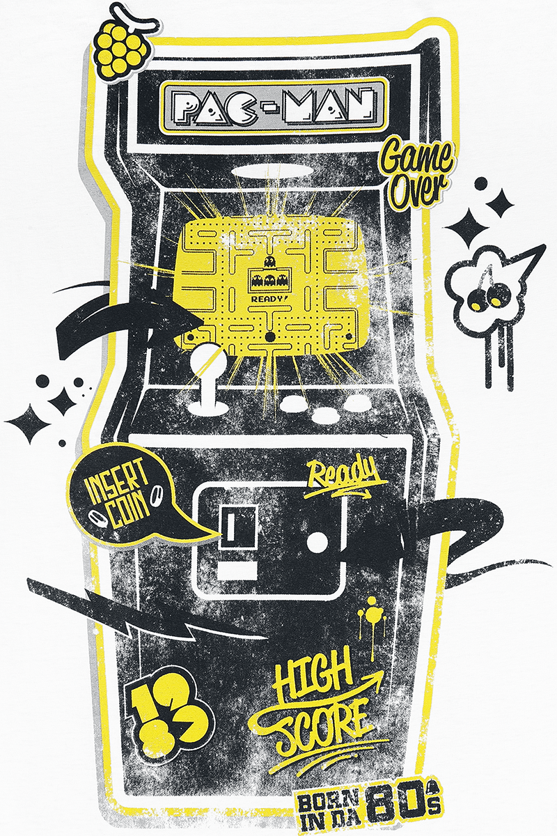 T-Shirt Manches courtes Gaming de Pac-Man - Arcade Classic - S à XXL - pour Homme - blanc - Pac-Man - View 2