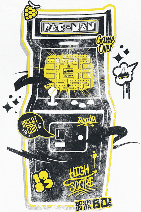 T-Shirt Manches courtes Gaming de Pac-Man - Arcade Classic - S à XXL - pour Homme - blanc - Pac-Man - View 2