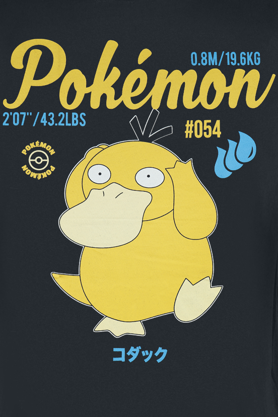 T-Shirt Manches courtes Gaming de Pokémon - Enton - Vintage - S à XXL - pour Homme - noir - Pokémon - View 2