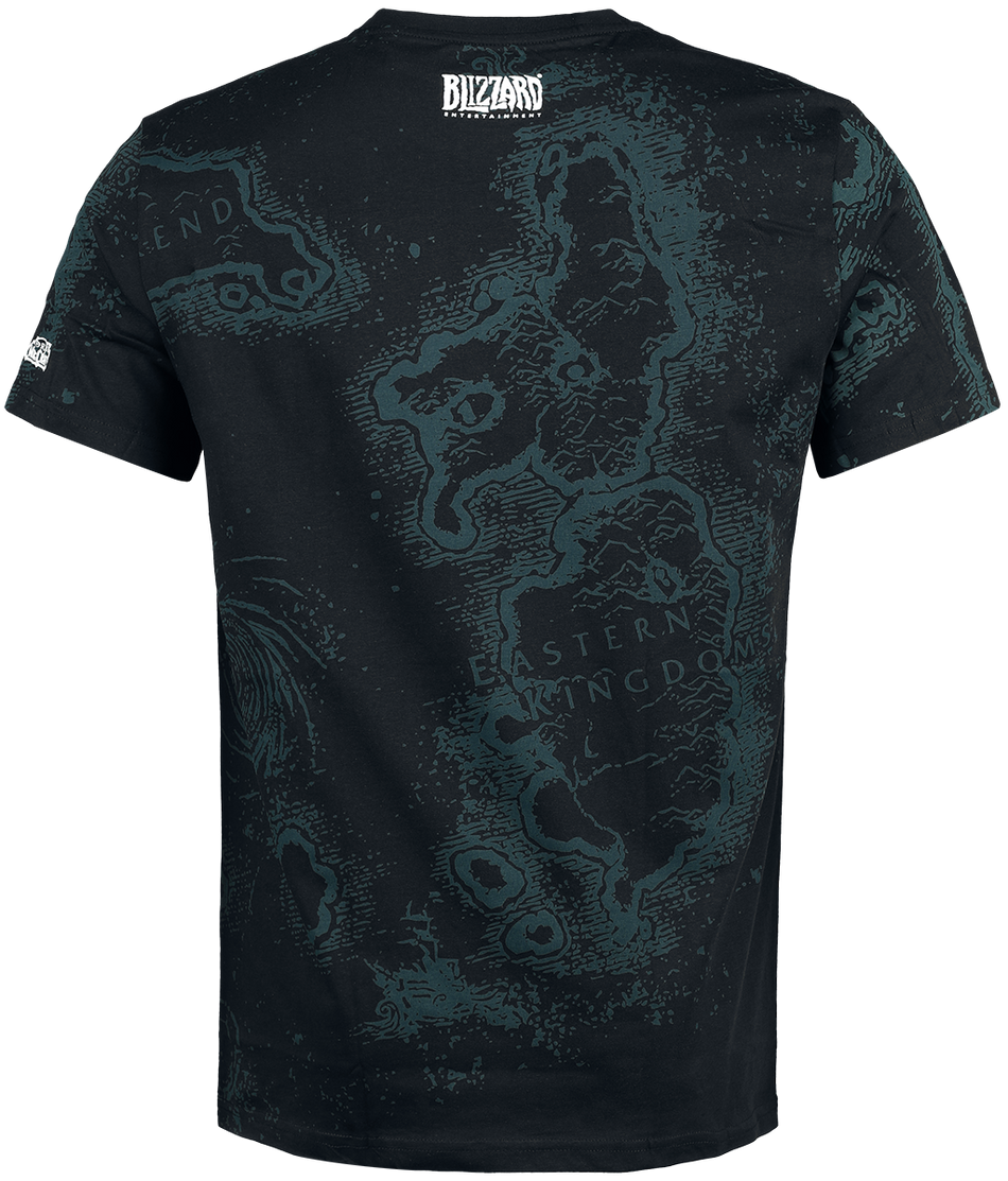 T-Shirt Manches courtes Gaming de World Of Warcraft - Azeroth Map - S à L - pour Homme - noir - World Of Warcraft - View 2