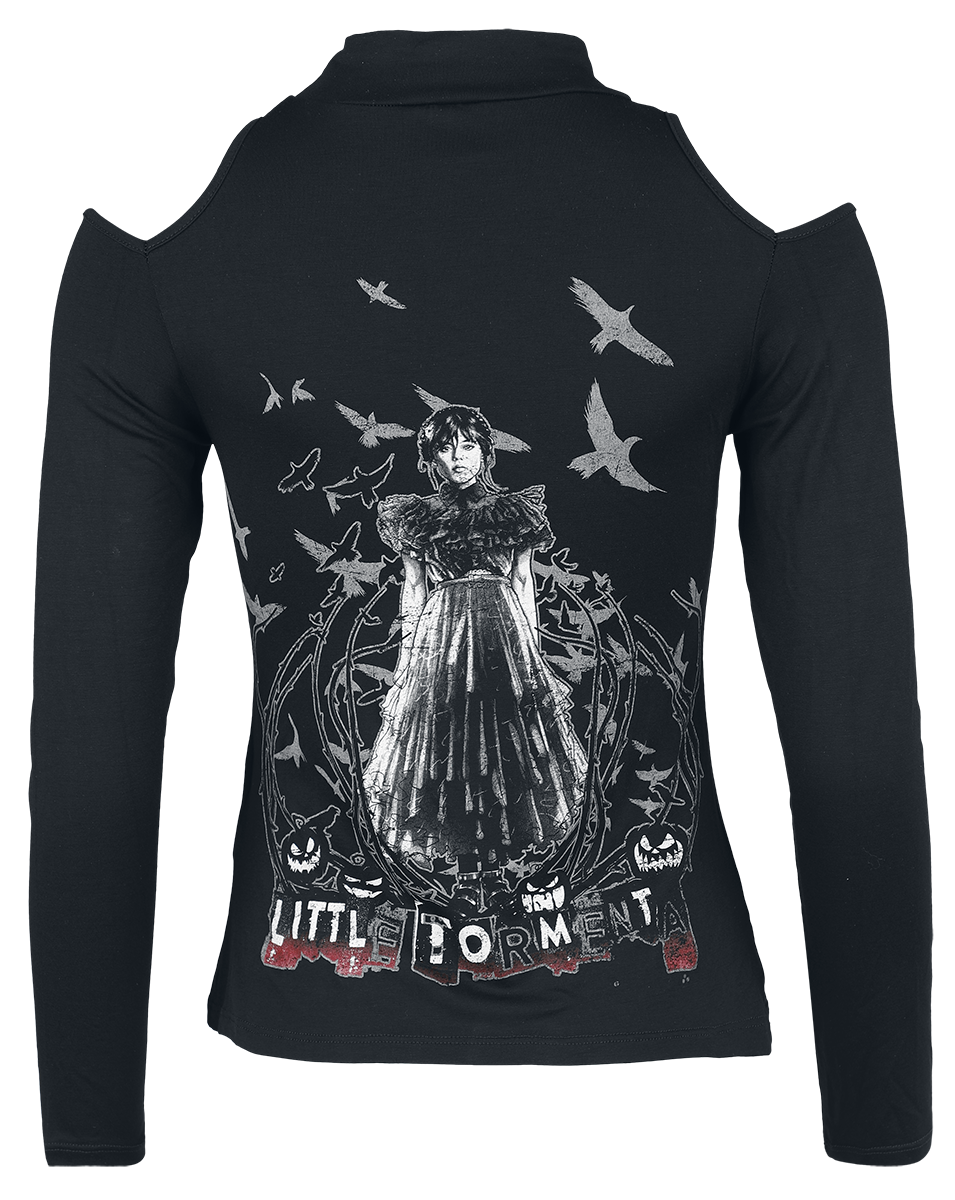 T-shirt manches longues Gothic de Wednesday - Little Tormenta - L à XL - pour Femme - noir - Wednesday - View 2