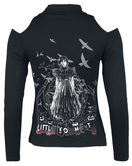 T-shirt manches longues Gothic de Wednesday - Little Tormenta - L à XL - pour Femme - noir - Wednesday - View 2