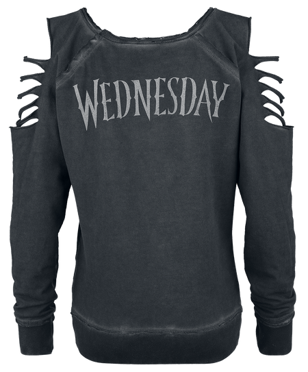 Sweat-shirt Gothic de Wednesday - I'm dead inside - L à XL - pour Femme - gris foncé - Wednesday - View 2