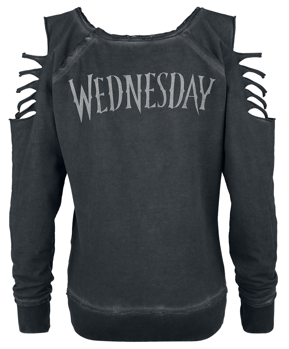 Sweat-shirt Gothic de Wednesday - I'm dead inside - L à XL - pour Femme - gris foncé - Wednesday - View 2