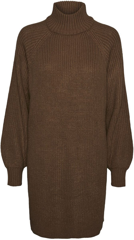 Robe mi-longue  de Noisy May - NMTimmy L/S NOOS - Robe Pull - XS à S - pour Femme - marron - Noisy May