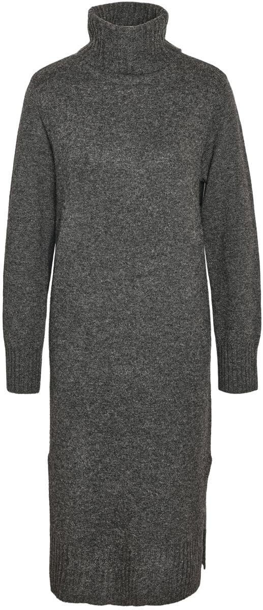 Robe mi-longue  de Noisy May - NMViola L/S rollneck knit dress FWD NOOS - Robe Tricotée Col Roulé - XS à S - pour Femme - gris - Noisy May