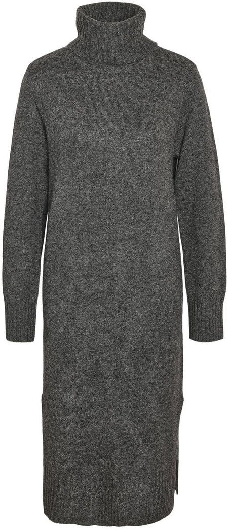 Robe mi-longue  de Noisy May - NMViola L/S rollneck knit dress FWD NOOS - Robe Tricotée Col Roulé - XS à S - pour Femme - gris - Noisy May