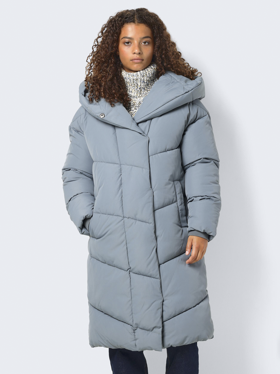 Manteaux  de Noisy May - NMNew Tally L/S long jacket NOOS - Veste Longue - XS à M - pour Femme - gris bleu - Noisy May - View 2