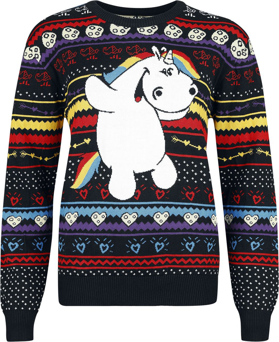 Pull de Noël Unicorn de Chubby Unicorn - Pummeleinhorn - Cookie - M à XXL - pour Femme - multicolore - Chubby Unicorn