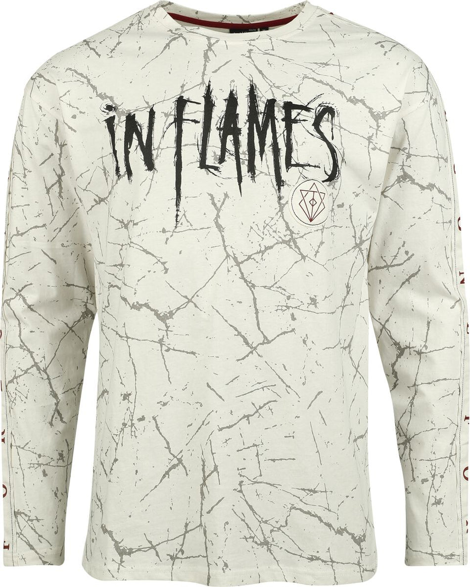 T-shirt manches longues  de In Flames - EMP Signature Collection - Oversize - S à XXL - pour Homme - blanc cassé - In Flames
