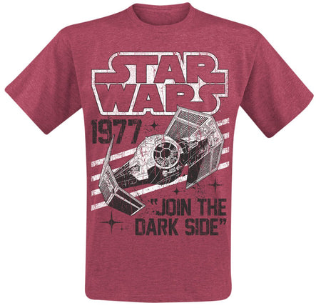 T-Shirt Manches courtes Disney de Star Wars - Dark Side Tie Fighter - L à XXL - pour Homme - rouge - Star Wars
