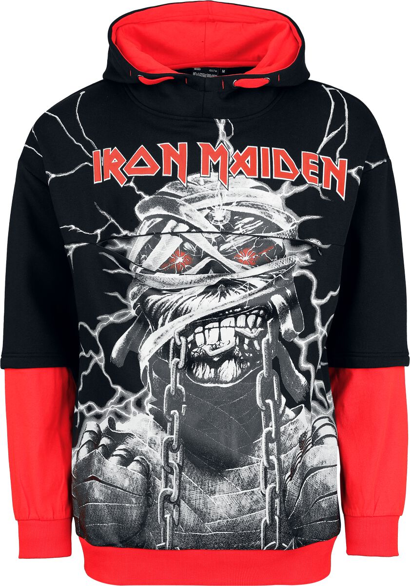 Sweat-shirt à capuche  de Iron Maiden - EMP Signature Collection - S à XXL - pour Homme - noir/rouge - Iron Maiden