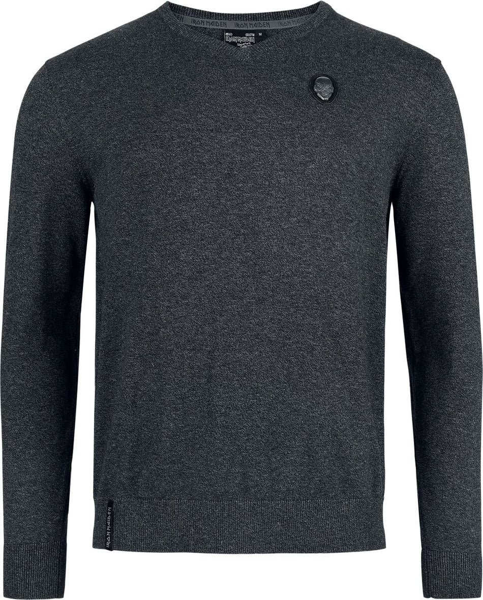 Pull tricoté  de Iron Maiden - EMP Signature Collection - M à XXL - pour Homme - gris sombre chiné - Iron Maiden