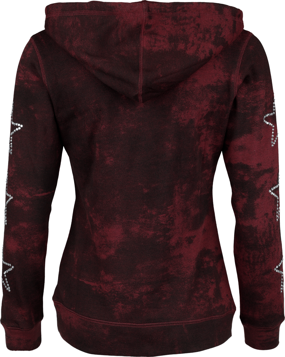 Sweat-shirt à capuche  de Five Finger Death Punch - EMP Signature Collection - S à M - pour Femme - rouge/noir - Five Finger Death Punch - View 2
