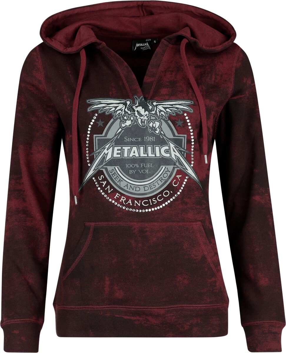 Sweat-shirt à capuche  de Metallica - EMP Signature Collection - S à M - pour Femme - rouge/noir - metallica